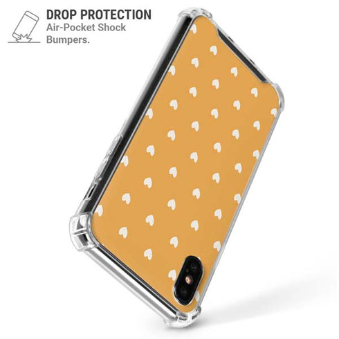 Yellow and White Hearts iPhone XS Max Clear Case